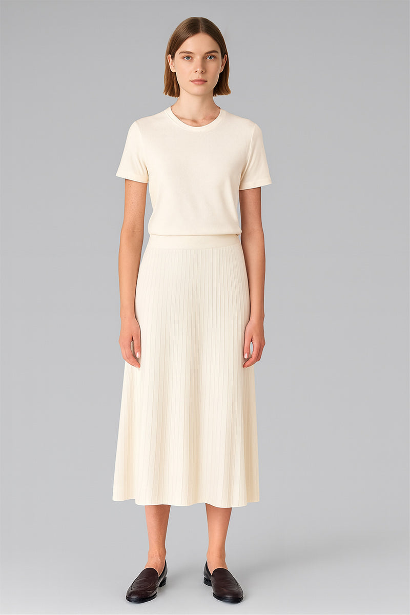 Ecru Round Neck Women's Sweater