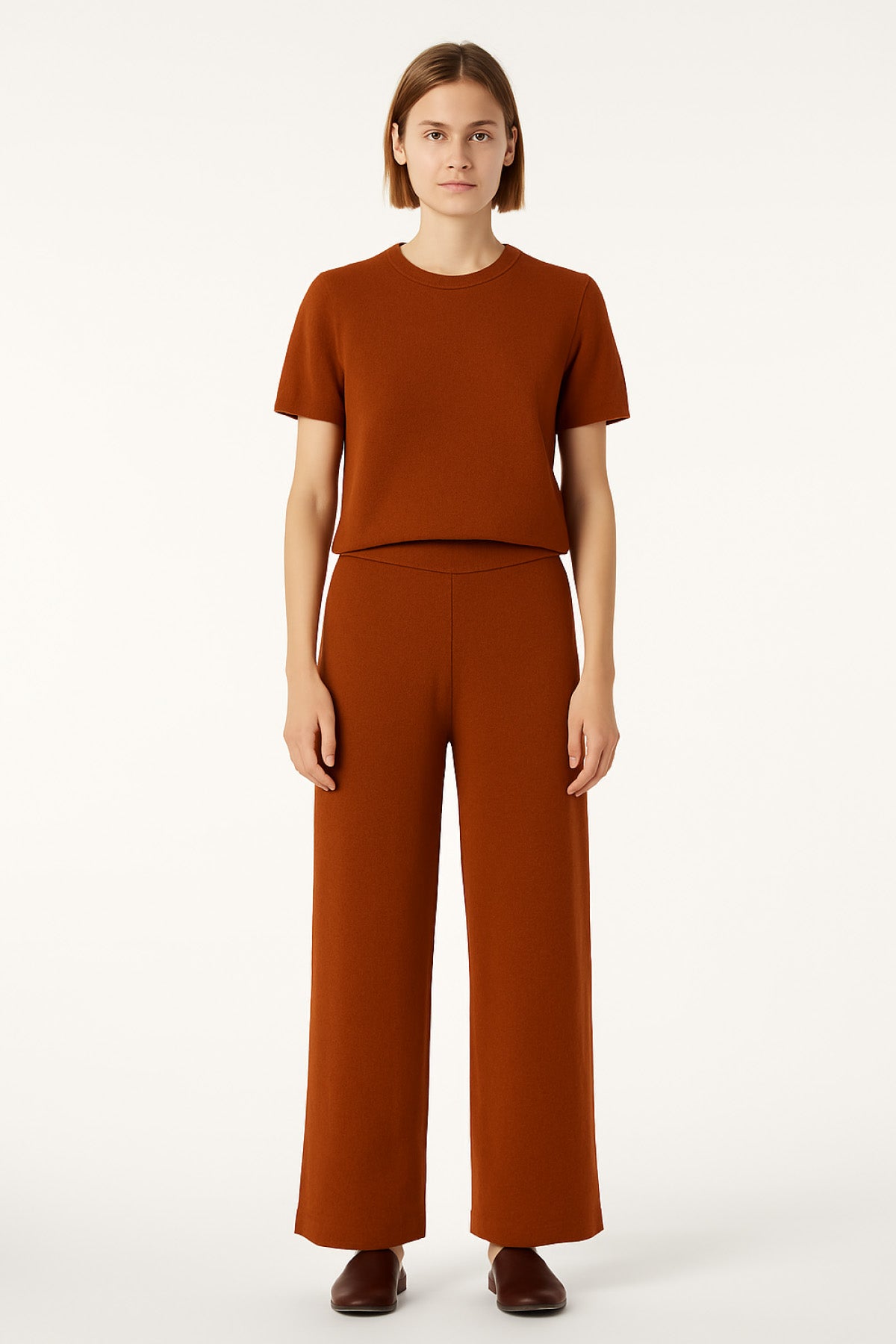 Terracotta Round Neck Women's Sweater