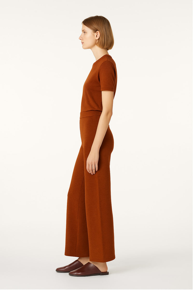 Terracotta Round Neck Women's Sweater