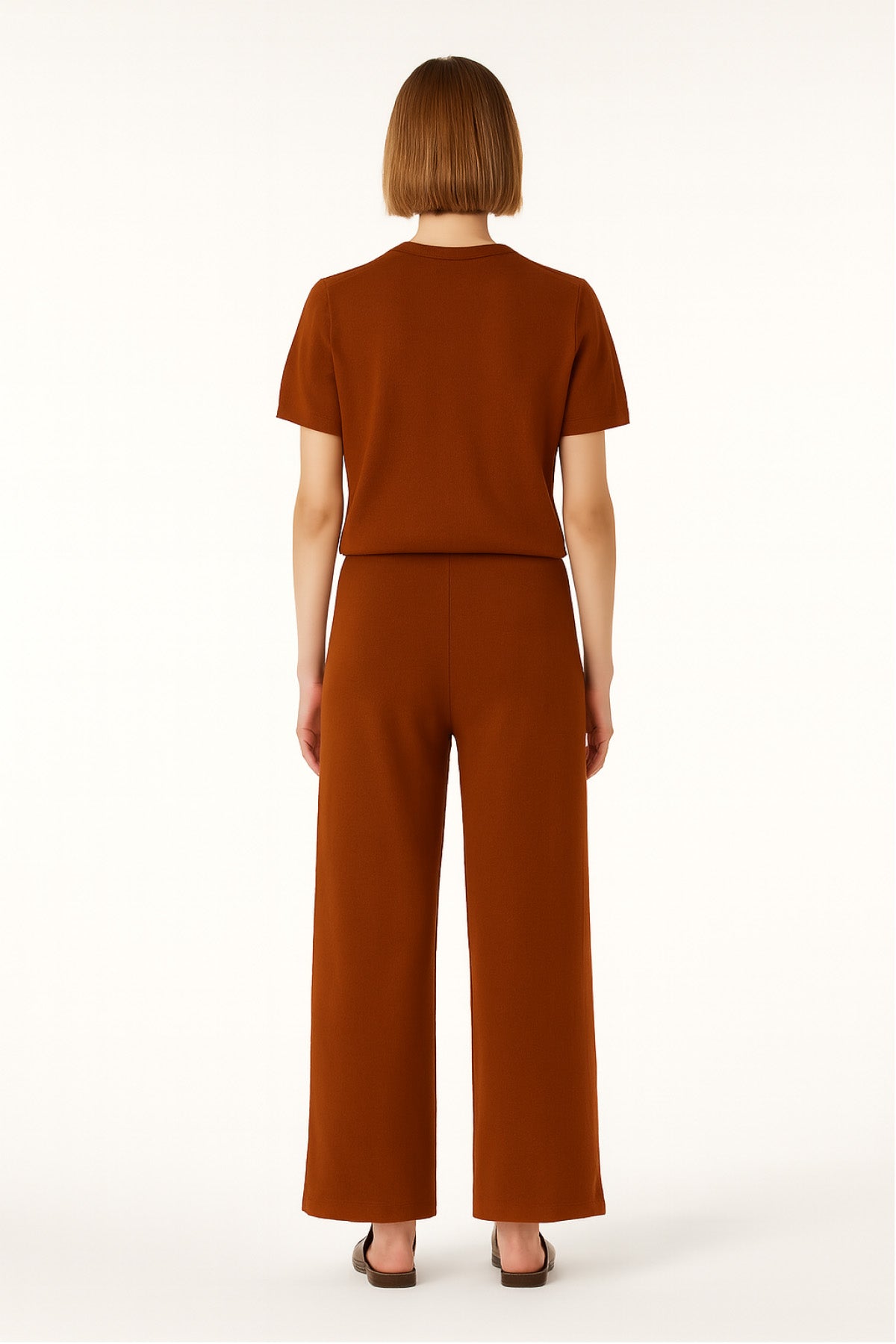 Terracotta Round Neck Women's Sweater