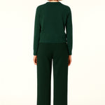 Green Cycling Neck Women's Cardigan