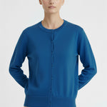 Navy Blue Crew Neck Women's Cardigan