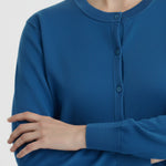 Navy Blue Crew Neck Women's Cardigan