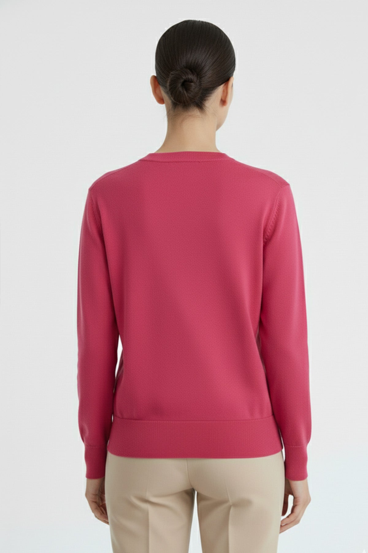 Fuchsia Bicycle Neck Women's Cardigan