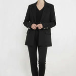 Black Knit Women's Blazer Jacket