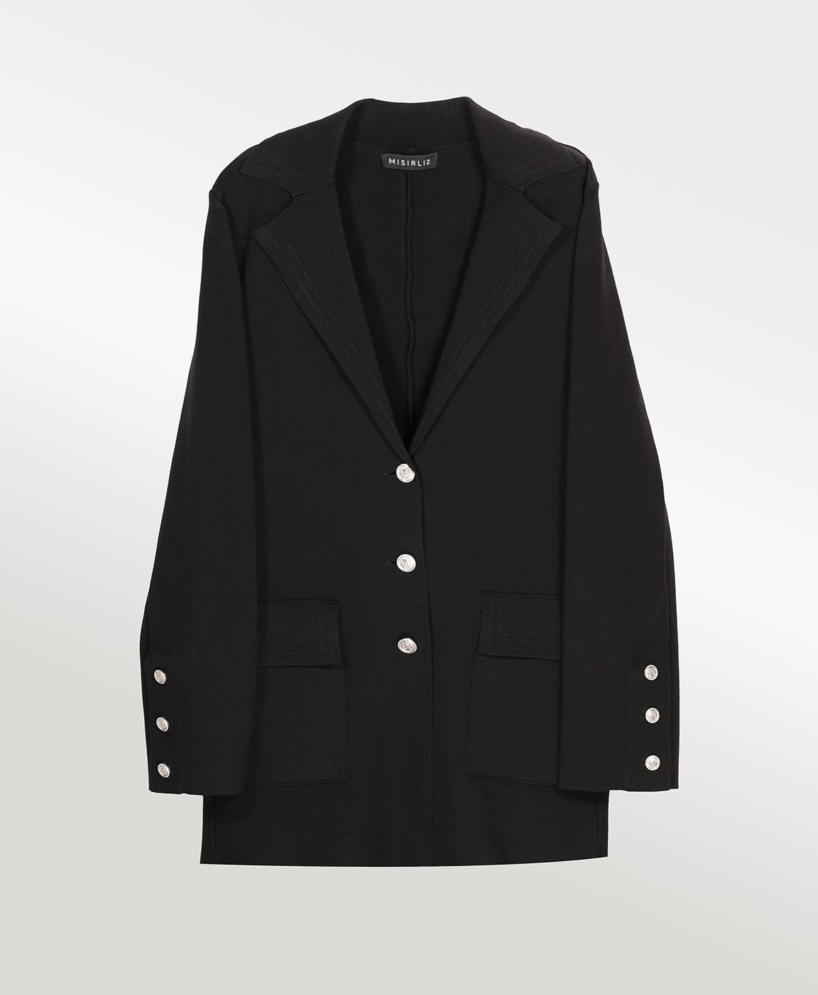 Black Knit Women's Blazer Jacket