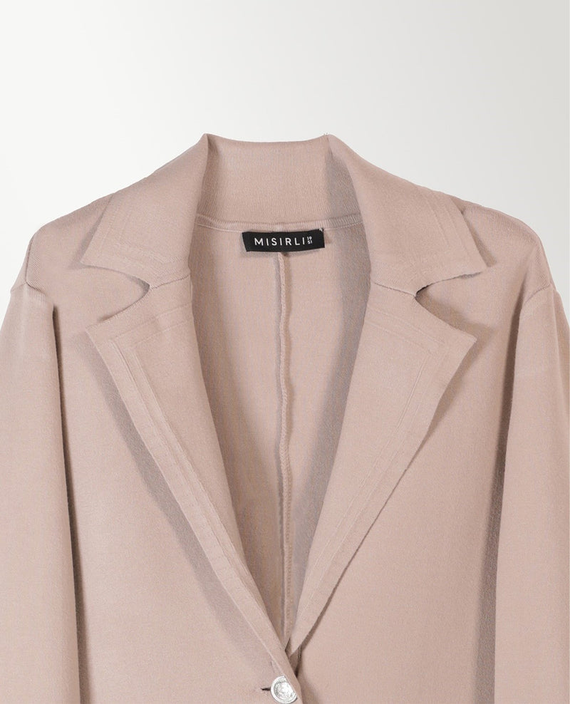 Camel Knit Women's Blazer Jacket