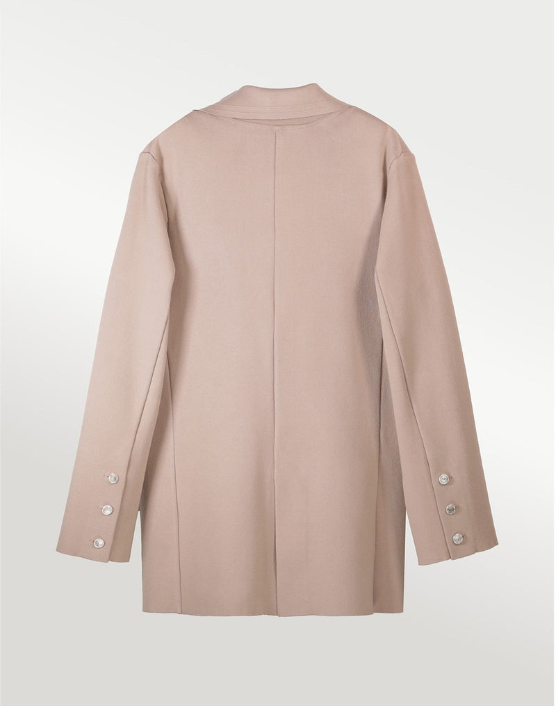 Camel Knit Women's Blazer Jacket