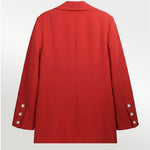 Red Knit Women's Blazer Jacket
