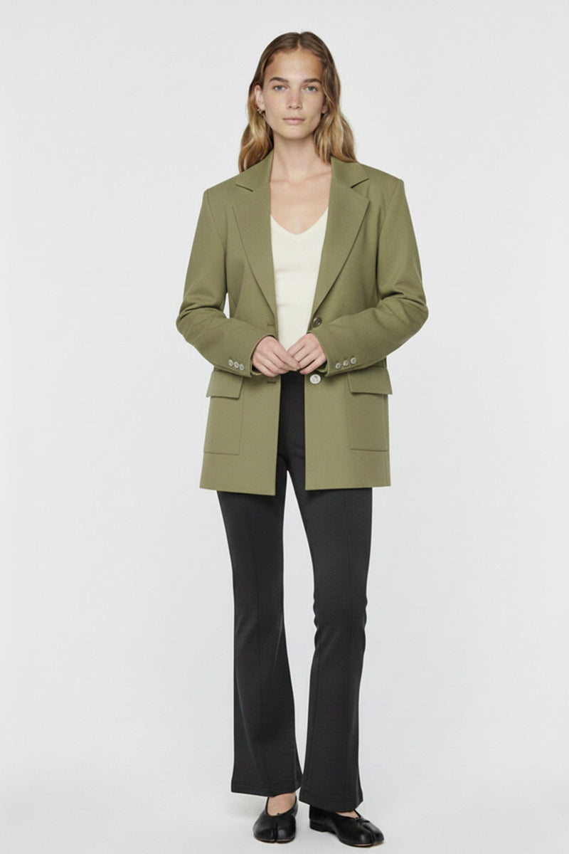 Green Knit Women's Blazer Jacket