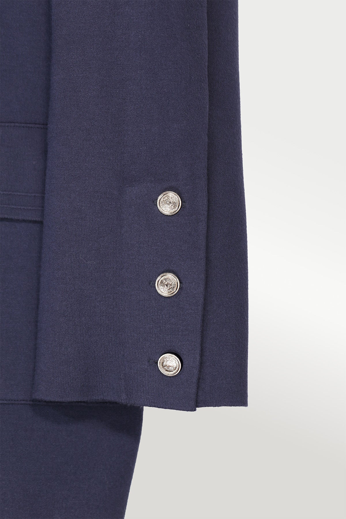 Navy Blue Knit Women's Blazer Jacket