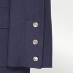Navy Blue Knit Women's Blazer Jacket