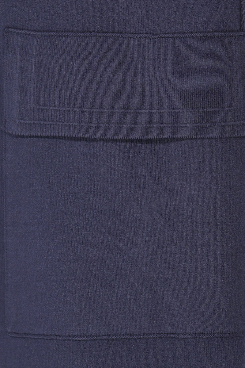 Navy Blue Knit Women's Blazer Jacket