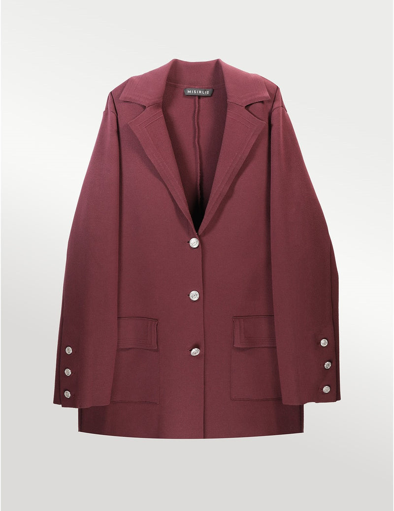 Purple Knit Women's Blazer Jacket