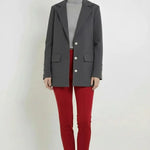 Women's Dark Gray Knit Blazer Jacket