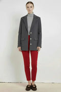 Women's Dark Gray Knit Blazer Jacket
