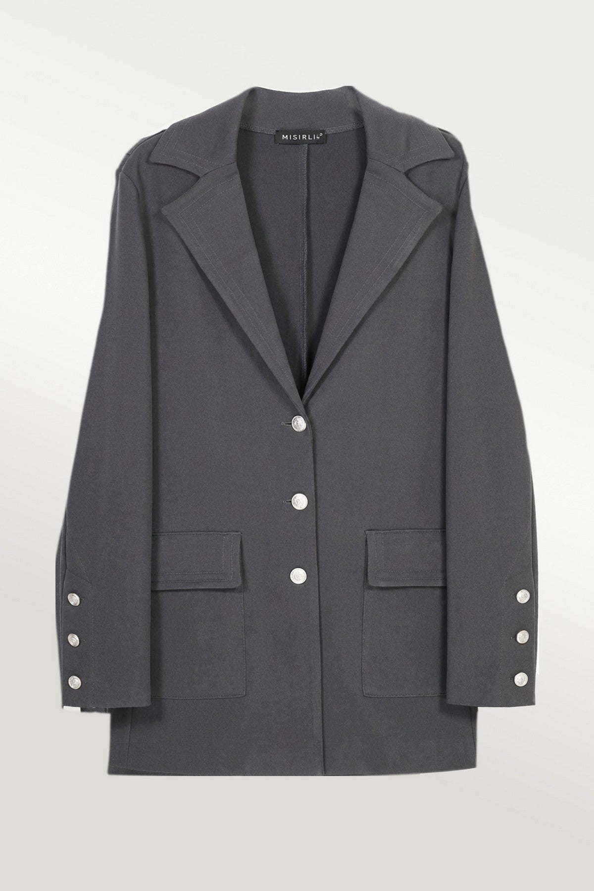 Women's Dark Gray Knit Blazer Jacket