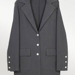 Women's Dark Gray Knit Blazer Jacket