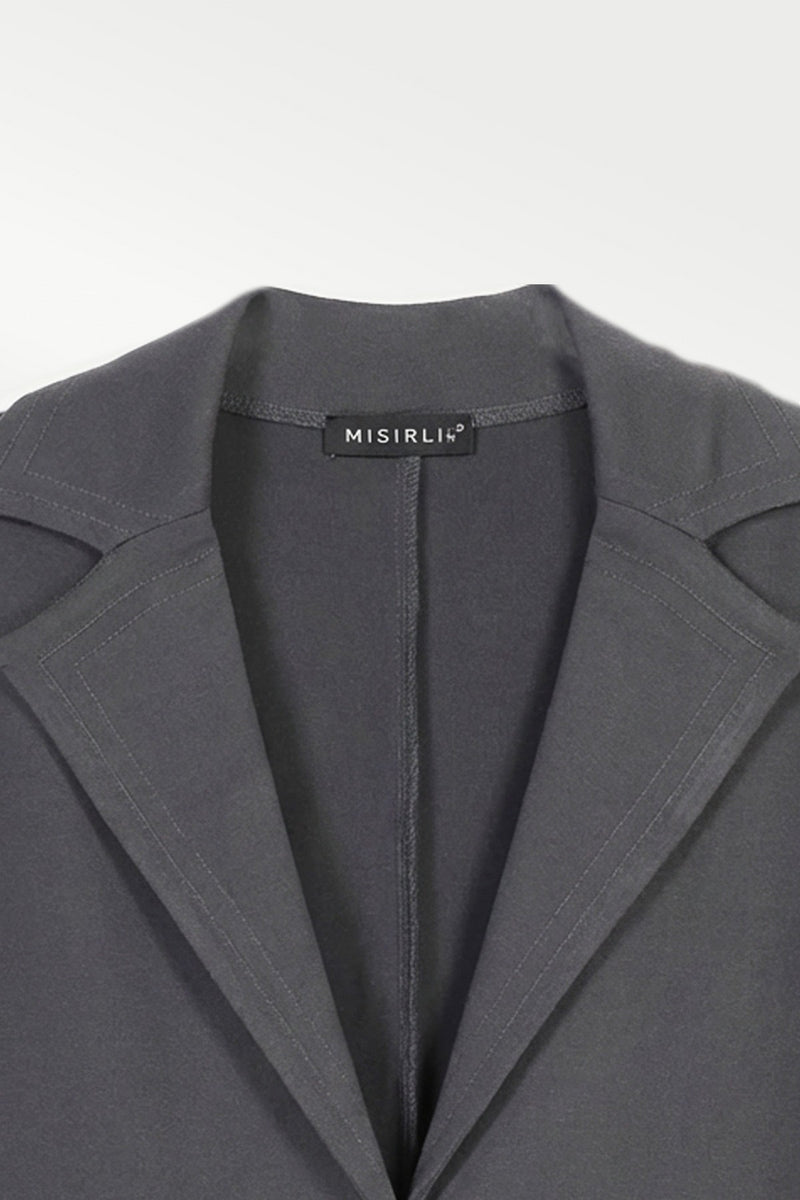 Women's Dark Gray Knit Blazer Jacket