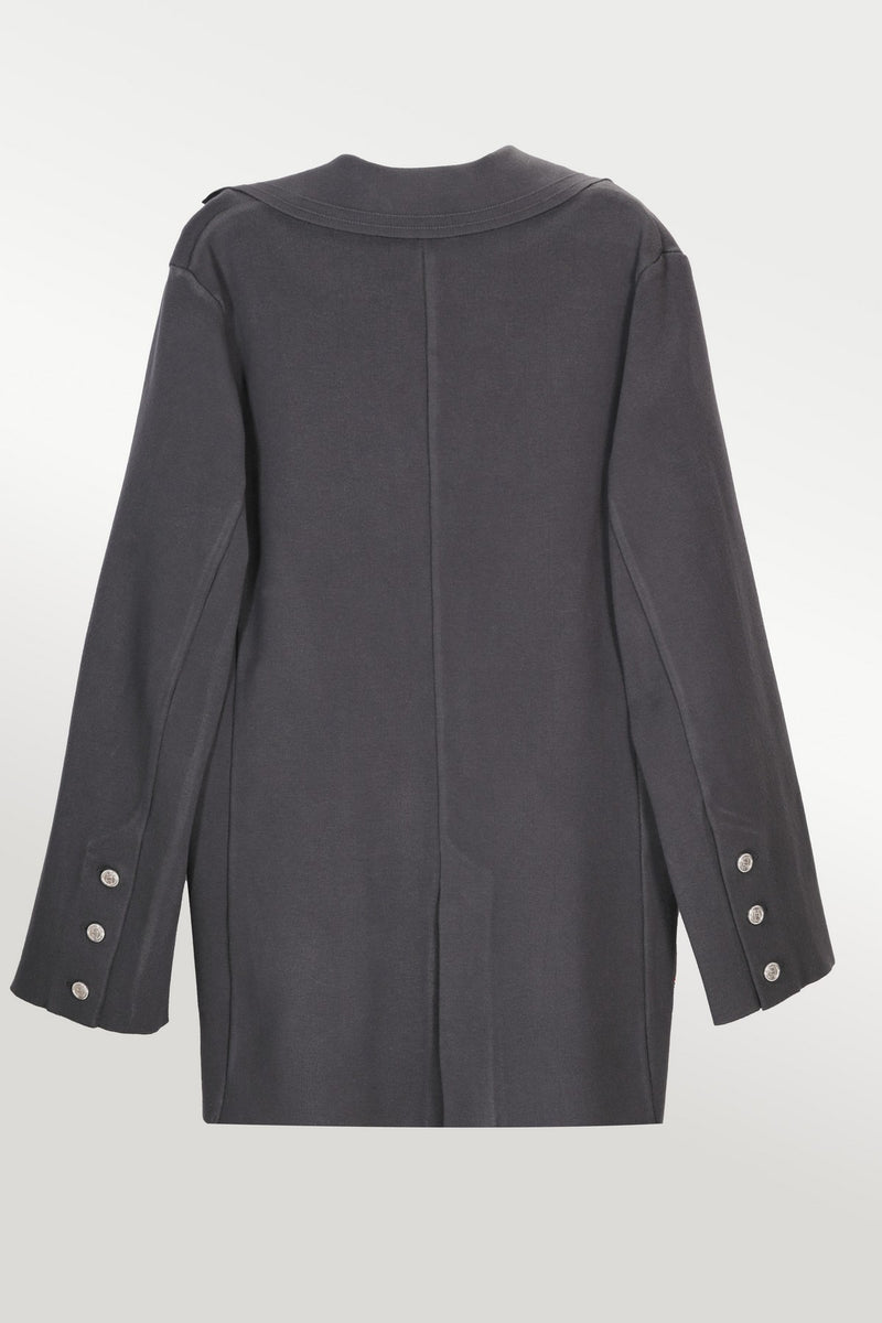 Women's Dark Gray Knit Blazer Jacket