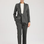 Dark Gray Front Tie Detail Women's Jacket