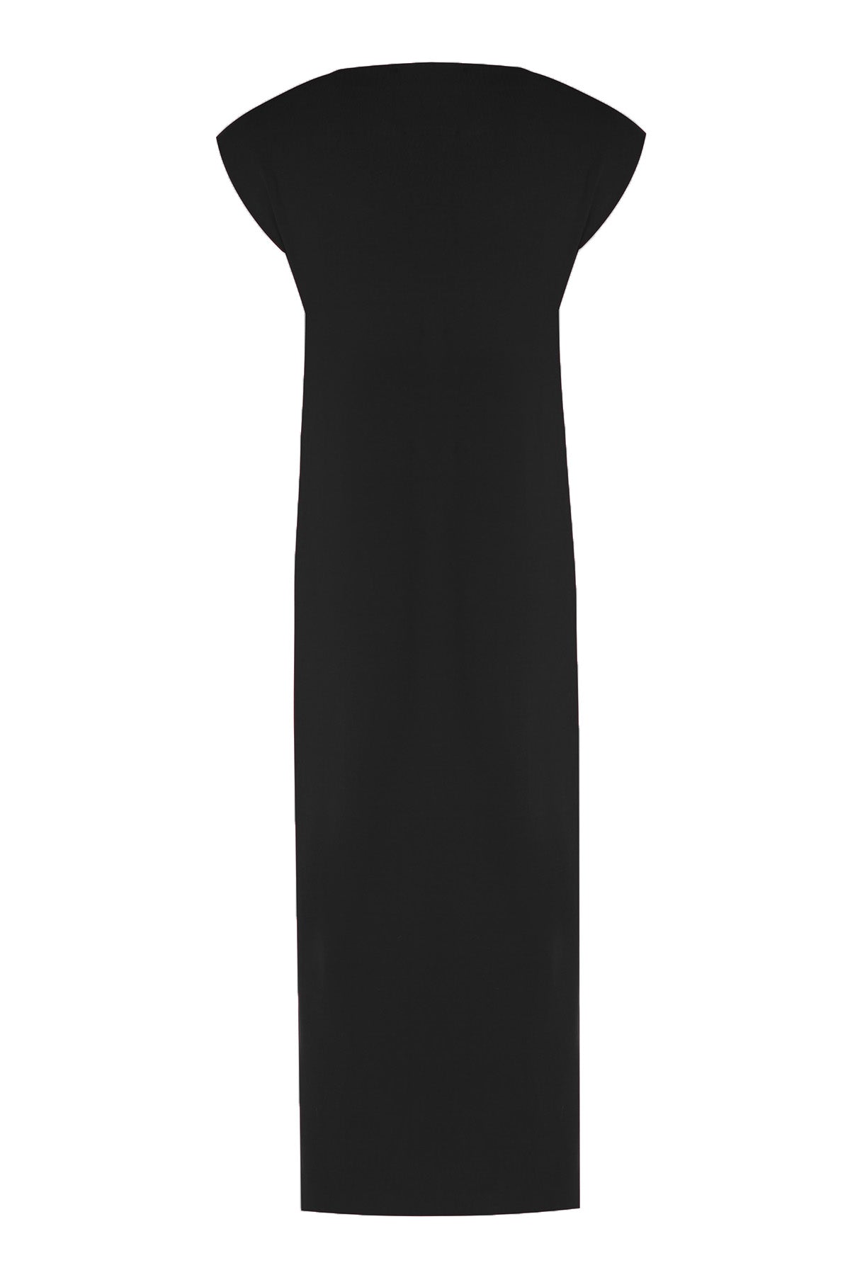 Black Padded Sleeveless Long Dress