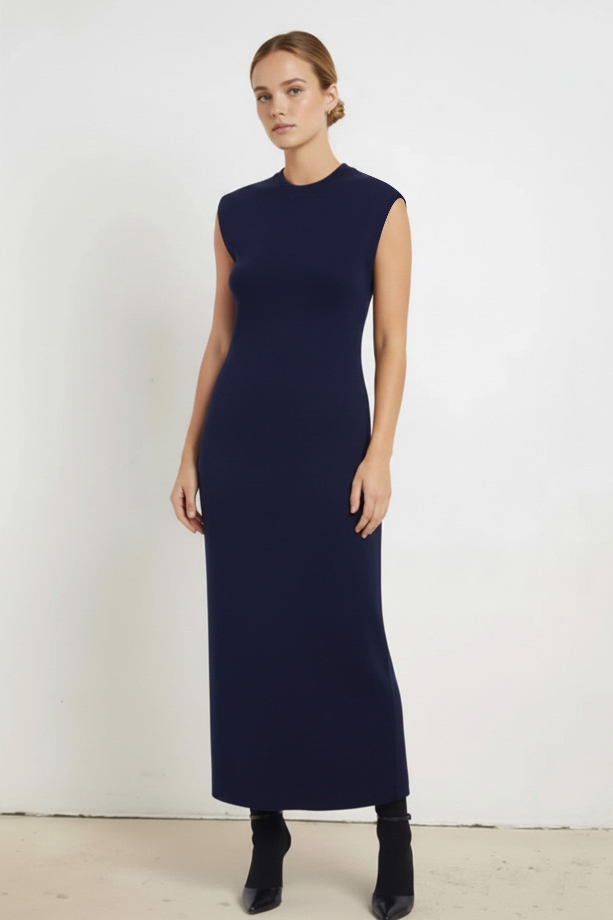 Navy Sleeveless Long Dress