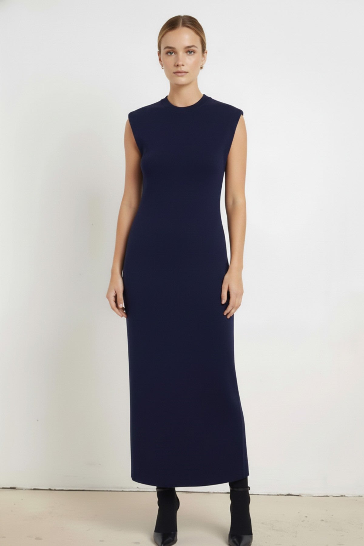 Navy Sleeveless Long Dress