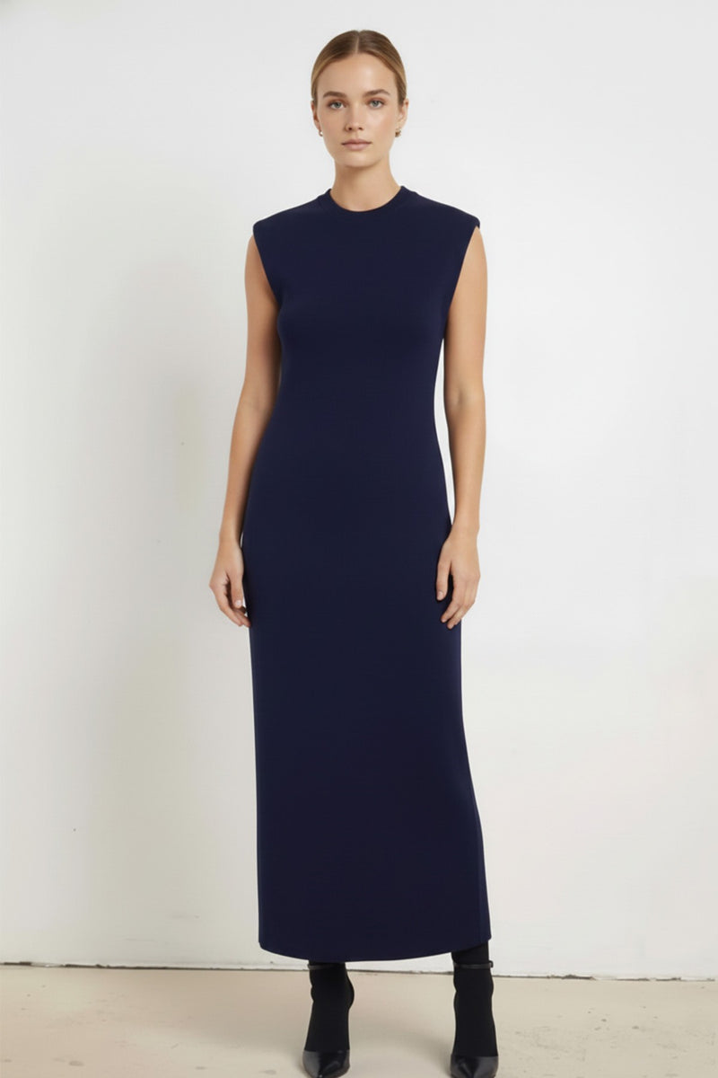 Navy Sleeveless Long Dress