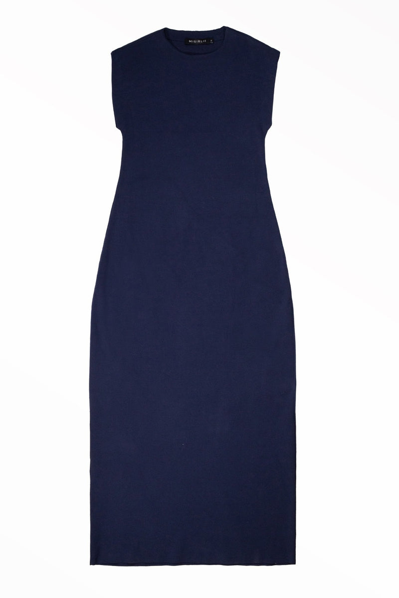 Navy Sleeveless Long Dress