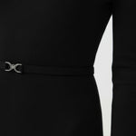 Black Belt Detailed Midi Dress