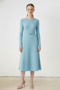 Turquoise Belt Detailed Midi Dress