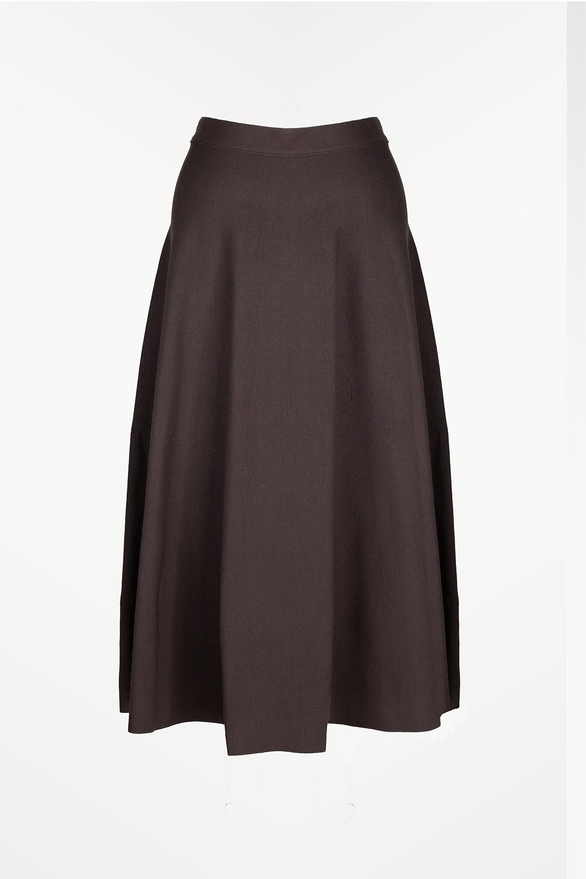 Bitter Brown Pleated Midi Skirt
