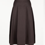 Bitter Brown Pleated Midi Skirt