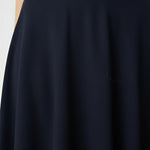 Navy Pleated Midi Skirt