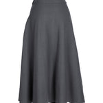 Dark Gray Pleated Midi Skirt