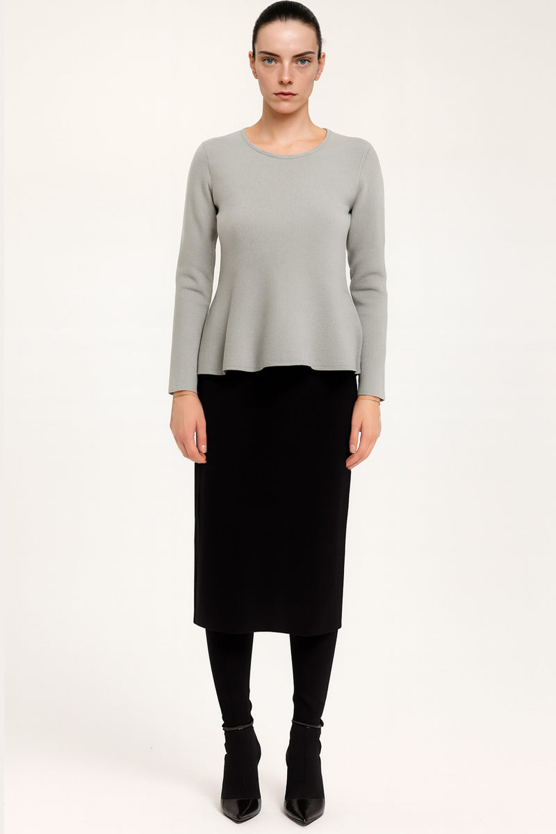 Black Midi Knit Skirt