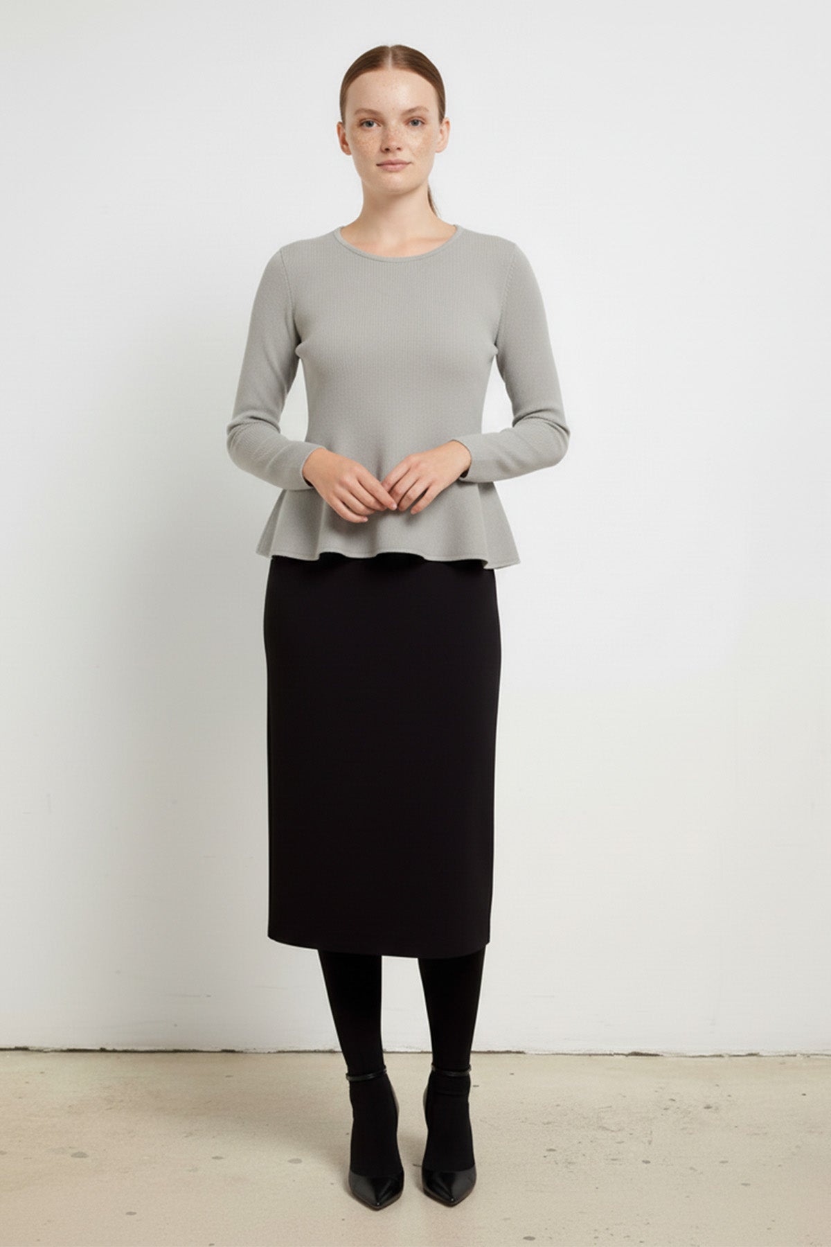 Black Midi Knit Skirt