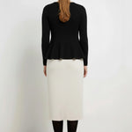 Ecru Midi Length Knit Skirt