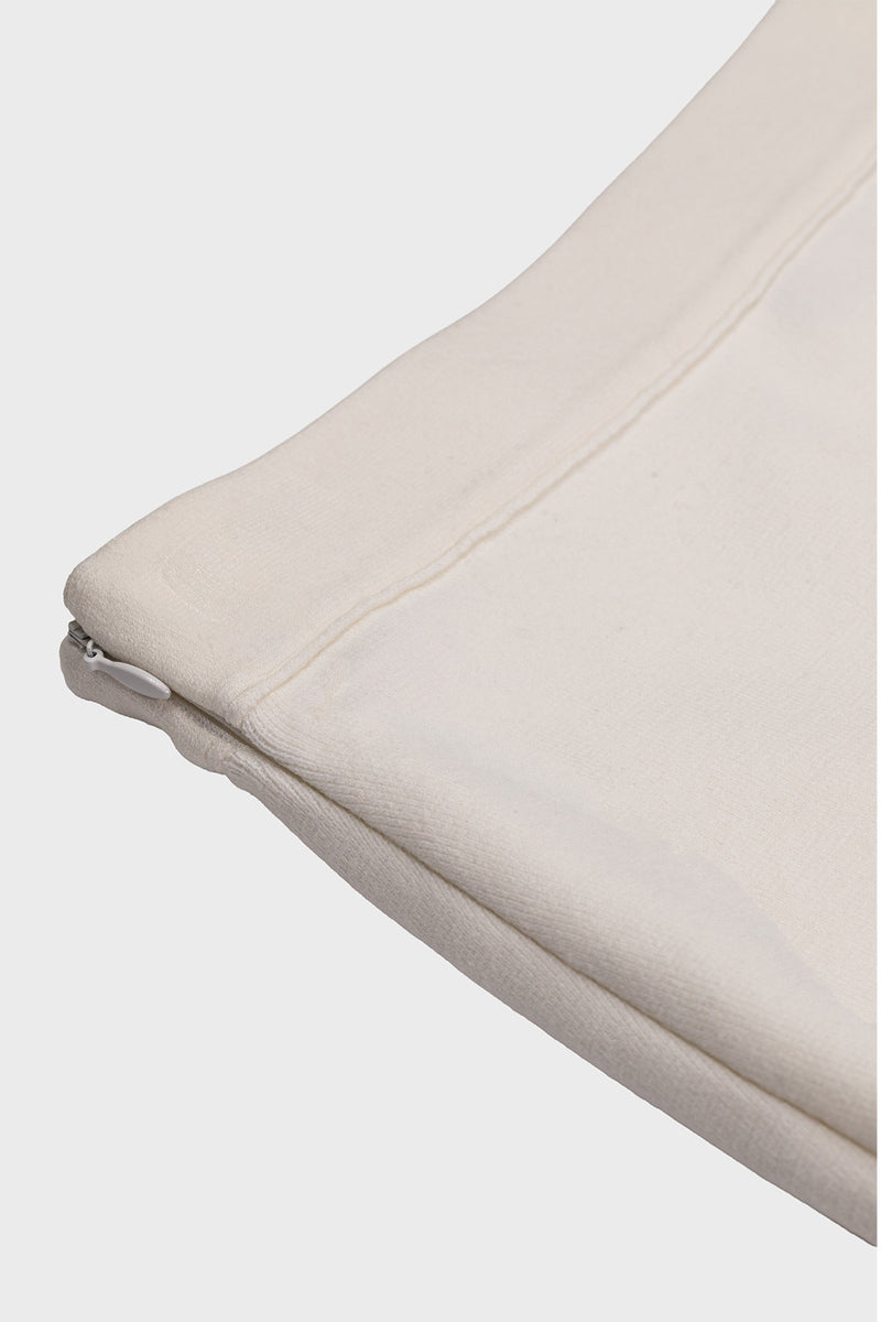 Ecru Midi Length Knit Skirt