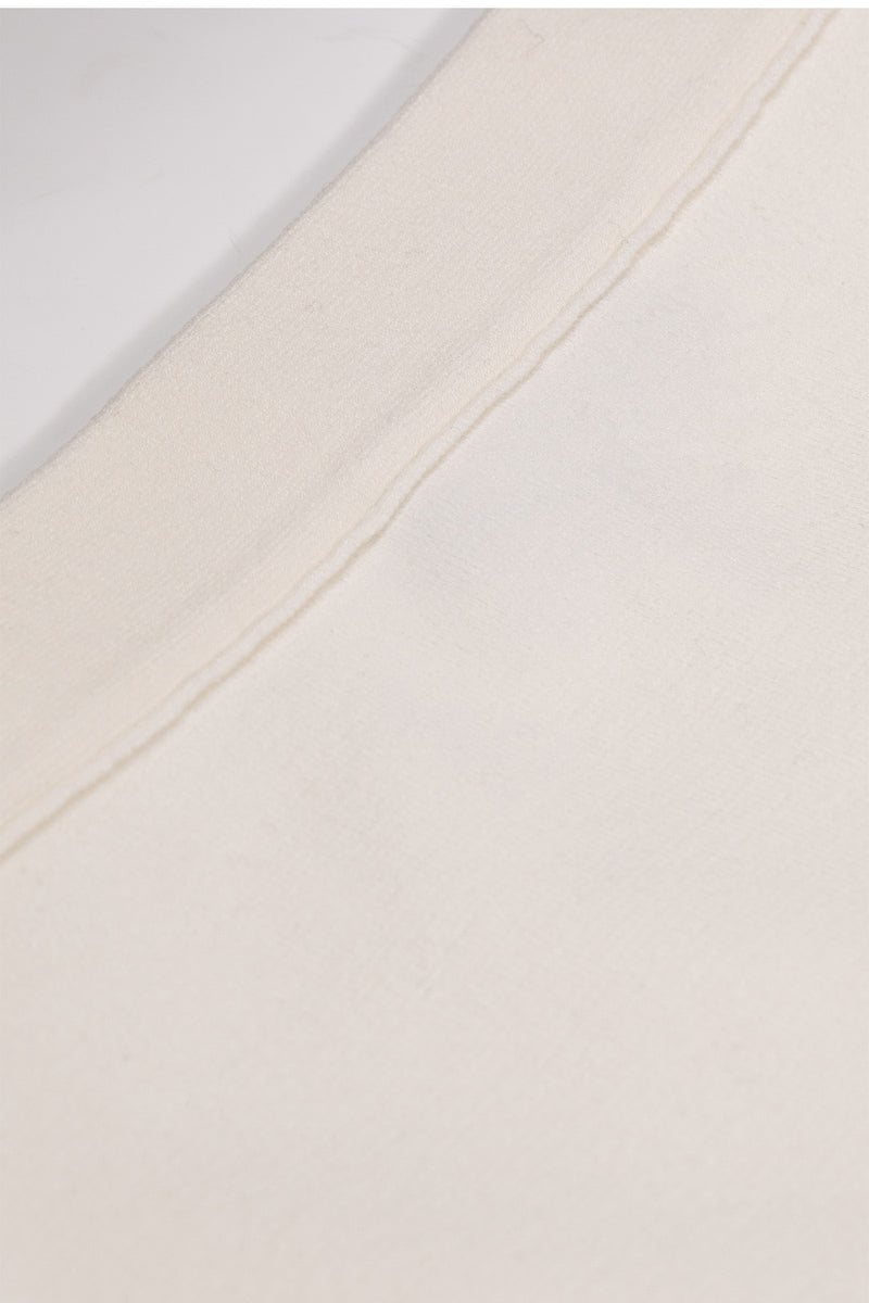 Ecru Midi Length Knit Skirt