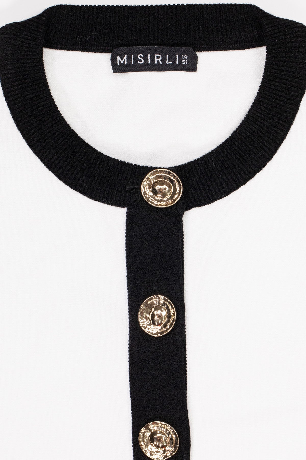 Ecru-Black-Bordered Women's Cardigan