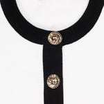 Ecru-Black-Bordered Women's Cardigan