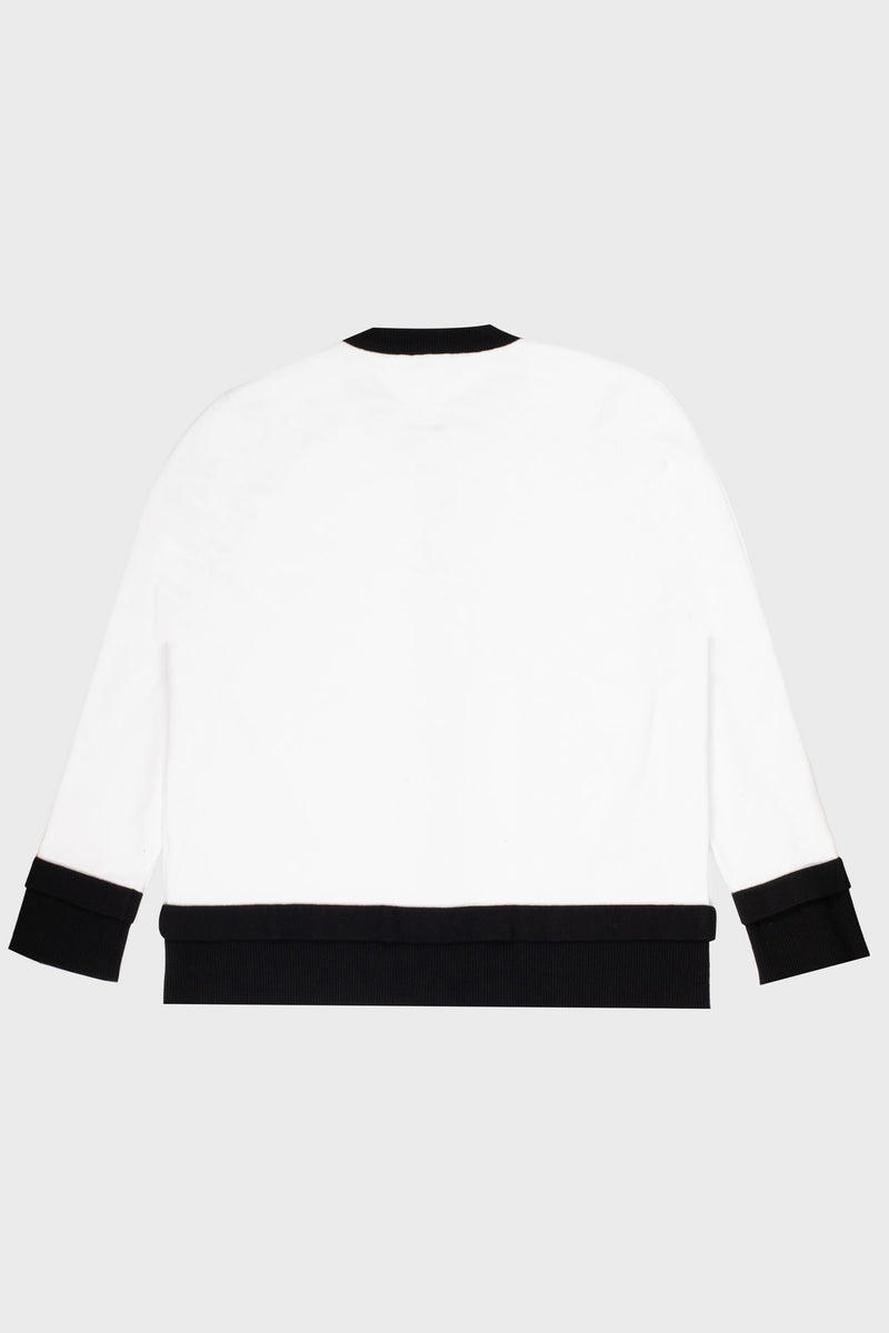 Ecru-Black-Bordered Women's Cardigan