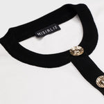 Ecru-Black-Bordered Women's Cardigan