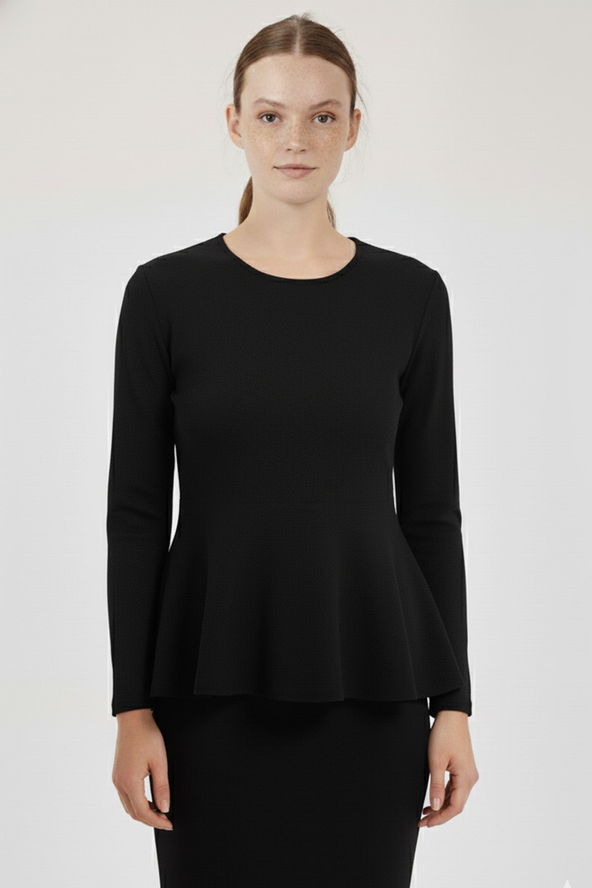 Black Peplum Knitwear Women's Sweater