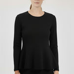 Black Peplum Knitwear Women's Sweater