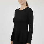 Black Peplum Knitwear Women's Sweater