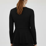 Black Peplum Knitwear Women's Sweater