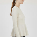 Ecru Peplum Knit Women's Sweater